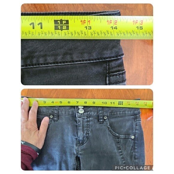 Chevignon Women Skinny Moto Jeans Size 8 Tall Grunge Edgy Punk Reinforced Knee - Picture 10 of 12